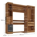Ver imagem 4 de Escrivaninha Mesa Escritório com Armário 4 Portas e 2 Gavetas Modulado Viena