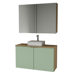 Conjunto C/ Cuba Nature 110cm Estilare Cnj4036 Carvalho/verde - 2