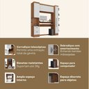 Ver imagem 5 de Escrivaninha Mesa Escritório com Armário 3 Portas 2 Gavetas Modulado Viena