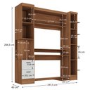 Ver imagem 4 de Conjunto Escrivaninha para Escritório e Armário 2 Gavetas 3 Portas Viena 197,5cm Yescasa Branco/Nogal