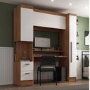 Ver imagem 1 de Escrivaninha Mesa Escritório com Armário 3 Portas 2 Gavetas Modulado Viena