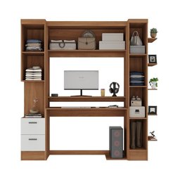 Escrivaninha com Armário 3 Portas 2 Gavetas Modulado Viena - 3