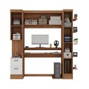 Ver imagem 3 de Escrivaninha Mesa Escritório com Armário 3 Portas 2 Gavetas Modulado Viena