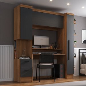 Escrivaninha com Armário 3 Portas 2 Gavetas Modulado Viena