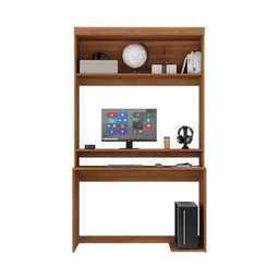 Conjunto Escrivaninha para Escritório e Armário 2 Gavetas 3 Portas Viena 197,5cm Yescasa Cinza/Nogal/Grafite - 12 Conjunto Escrivaninha para Escritório e Armário 2 Gavetas 3 Portas Viena 197,5cm Yescasa Cinza/Nogal/Grafite - 12