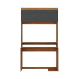 Conjunto Escrivaninha para Escritório e Armário 2 Gavetas 3 Portas Viena 197,5cm Yescasa Cinza/Nogal/Grafite - 13 Conjunto Escrivaninha para Escritório e Armário 2 Gavetas 3 Portas Viena 197,5cm Yescasa Cinza/Nogal/Grafite - 13