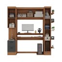 Ver imagem 3 de Escrivaninha Mesa Escritório com Armário 3 Portas 2 Gavetas Modulado Viena