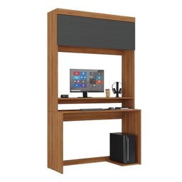 Conjunto Escrivaninha para Escritório e Armário 2 Gavetas 3 Portas Viena 197,5cm Yescasa Cinza/Nogal/Grafite - 11 Conjunto Escrivaninha para Escritório e Armário 2 Gavetas 3 Portas Viena 197,5cm Yescasa Cinza/Nogal/Grafite - 11
