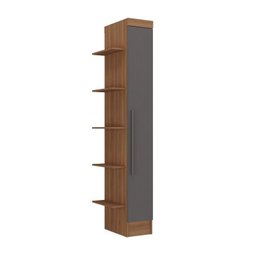 Conjunto Escrivaninha para Escritório e Armário 2 Gavetas 3 Portas Viena 197,5cm Yescasa Cinza/Nogal/Grafite - 15 Conjunto Escrivaninha para Escritório e Armário 2 Gavetas 3 Portas Viena 197,5cm Yescasa Cinza/Nogal/Grafite - 15