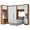 Ver imagem 2 de Conjunto de Guarda-Roupa Modulado Viena 7 Portas 2 Gavetas 5 Peças Yescasa Branco/Nogal