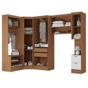 Ver imagem 3 de Conjunto de Guarda-Roupa Modulado Viena 7 Portas 2 Gavetas 5 Peças Yescasa Branco/Nogal