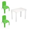 Kit Mesa Plástica Infantil Branca e 2 Cadeiras Verde - 1