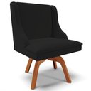 Ver imagem 7 de Kit 2 Cadeiras Decorativas Sala de Jantar Base Giratória de Madeira Firenze Linho Preto/Natural G19