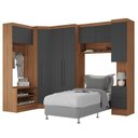 Ver imagem 2 de Conjunto de Guarda-Roupa Modulado Viena 7 Portas 2 Gavetas 5 Peças Yescasa Cinza/Nogal/Grafite
