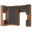 Ver imagem 6 de Conjunto de Guarda-Roupa Modulado Viena 7 Portas 2 Gavetas 5 Peças Yescasa Cinza/Nogal/Grafite