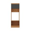 Ver imagem 7 de Conjunto de Guarda-Roupa Modulado Viena 7 Portas 2 Gavetas 5 Peças Yescasa Cinza/Nogal/Grafite