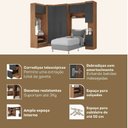 Ver imagem 5 de Conjunto de Guarda-Roupa Modulado Viena 7 Portas 2 Gavetas 5 Peças Yescasa Cinza/Nogal/Grafite