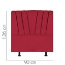 Ver imagem 2 de Cabeceira Estofada Bélgica 90cm Solteiro para Cama Colchão Box Quarto Corino Vermelho - Aurora