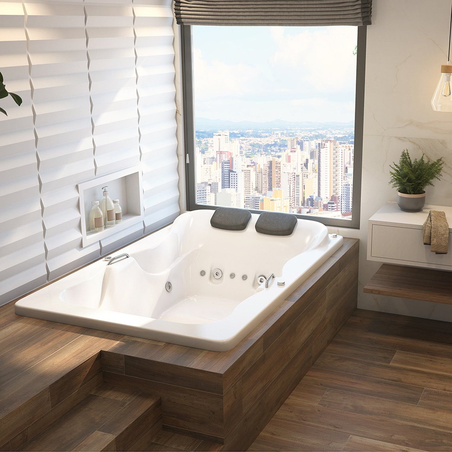 Banheira Casal de Hidromassagem Serenade Maggiore em Gel Coat Gran