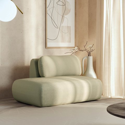 Sofá Modular Sumiê 100cm Esquerdo Orla CabeCasa MadeiraOriginals Verde Água