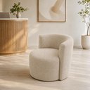 Ver imagem 1 de Poltrona Estofada 74cm x 68cm x 70cm Redonda Confortável para Sala ou Recepção Formato Orgânico