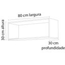 Ver imagem 6 de Armario Aereo Basculante para Geladeira Milla Amendoa Off White Puxador Aluminio