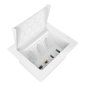 Caixa de Embutir 3 Tomadas 20a 2 Rj45 1 USB 1 HDMI - Branca
