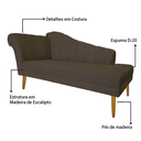 Ver imagem 7 de Recamier Divã Pés Palito para Sala Cecilia 1.60cm Corano Marrom - Incasa Decor