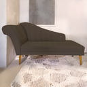 Ver imagem 2 de Recamier Divã Pés Palito para Sala Cecilia 1.60cm Corano Marrom - Incasa Decor