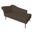 Ver imagem 5 de Recamier Divã Pés Palito para Sala Cecilia 1.60cm Corano Marrom - Incasa Decor