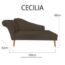 Ver imagem 6 de Recamier Divã Pés Palito para Sala Cecilia 1.60cm Corano Marrom - Incasa Decor