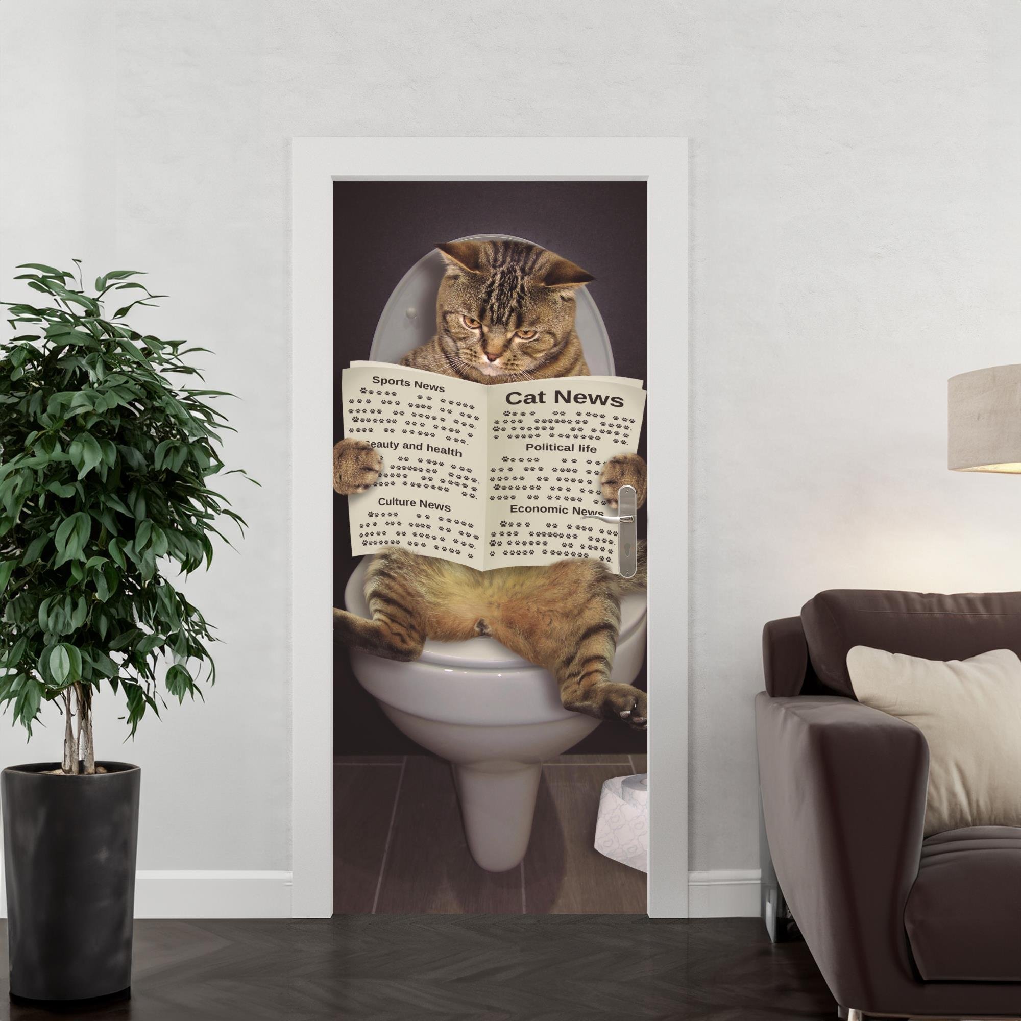 Adesivo Decorativo Porta Gato Cat Ocupado Pet Shop - 3