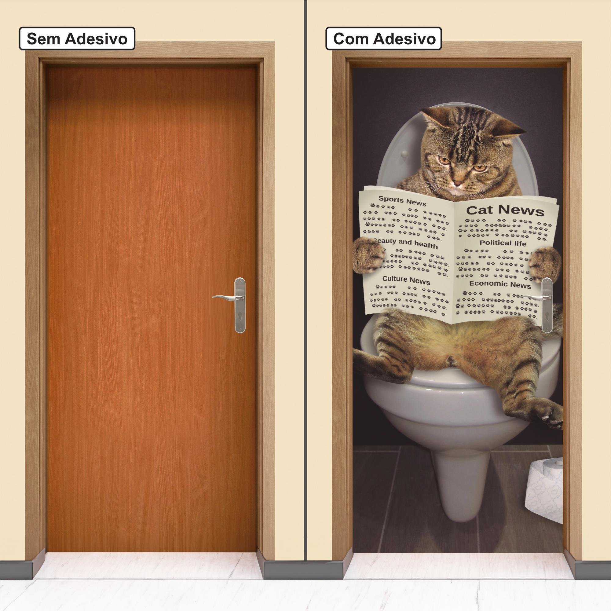 Adesivo Decorativo Porta Gato Cat Ocupado Pet Shop - 2
