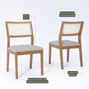 Ver imagem 3 de Kit 6 Cadeiras para Sala de Jantar Estofadas Bella Cinza/Madeira