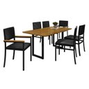 Ver imagem 2 de Conjunto Sala de Jantar Mesa 6 Cadeiras Tampo de MDF Itália Preto