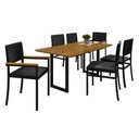 Ver imagem 2 de Conjunto Sala de Jantar Mesa 6 Cadeiras Tampo de MDF Itália Preto