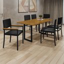 Ver imagem 1 de Conjunto Sala de Jantar 6 Lugares Retangular 160x90 Tampo Mdf Mesa Itália