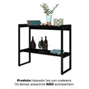 Ver imagem 2 de Aparador Ísis Industrial com Prateleira Mdf e Ferro Elegante - Preto/preto