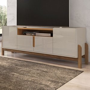 Rack para TV Até 60 Polegadas Lizz 4 Portas Off White/Cedro 011080 - Casa D