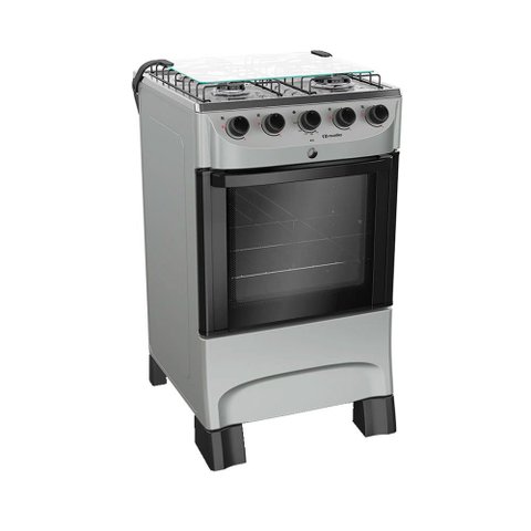 Fogão Mueller MFI4BB 4 Bocas Automático Mesa de Inox Forno 48,1L Bivolt