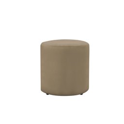 Puff Banqueta Viena Decorativo Redondo Veludo Bege - 1
