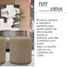 Puff Banqueta Viena Decorativo Redondo Veludo Bege - 2
