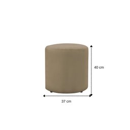 Puff Banqueta Viena Decorativo Redondo Veludo Bege - 3