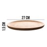 Prato Raso de Bambu Natural Ecológico Pratinho Madeira Lyor 27cm - 4