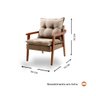 Poltrona Decorativa Pérola Vivaro Decor Linho Bege Dourado - 3