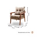 Ver imagem 3 de Poltrona Decorativa Pérola Vivaro Decor Linho Bege Dourado