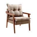 Ver imagem 2 de Poltrona Decorativa Pérola Vivaro Decor Linho Bege Dourado