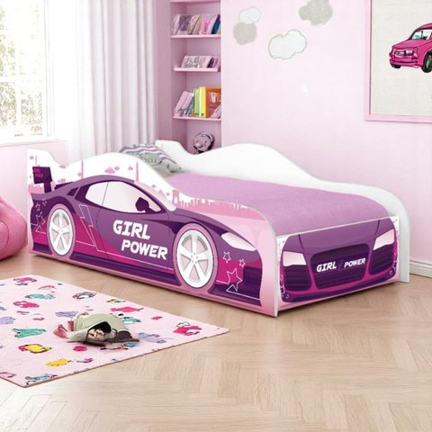 Cama Carro Rosa Kids Solteiro