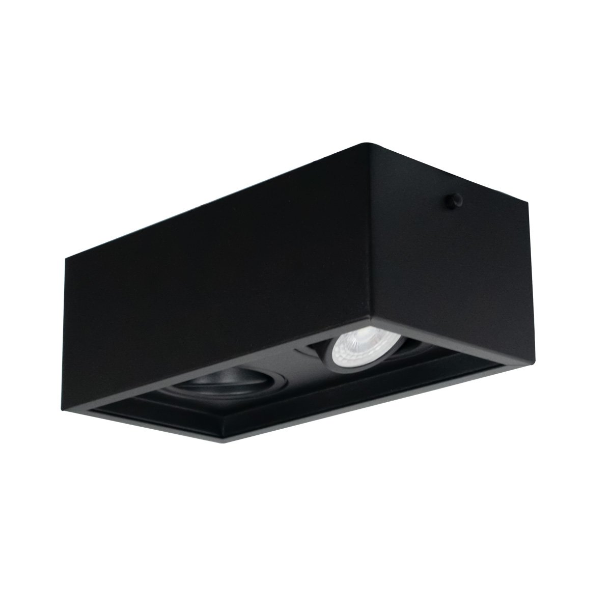 Kit 4 Luminarias Teto Sobrepor Duplo Recuado Alumínio 2 Gu10 - Preto - 3