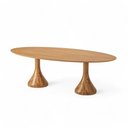 Ver imagem 1 de Mesa de Jantar Oval de Madeira Dubai 140cm X 90cm Champagne